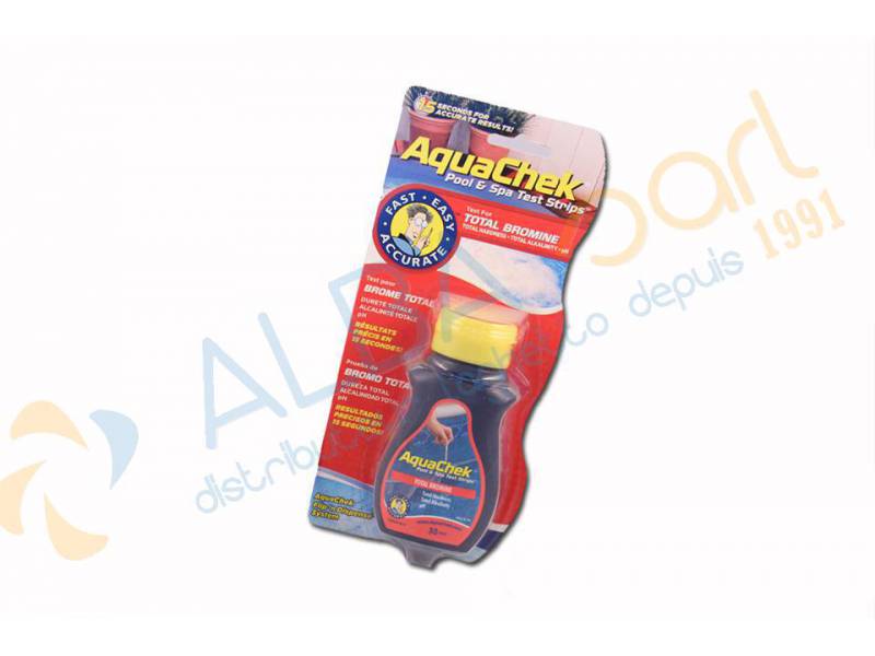 Aquachek rouge 4 en 1 BROMINE (x50 bandelettes) pour piscines et spas