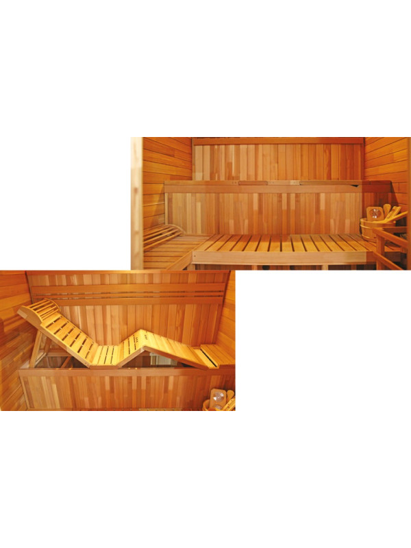 Sauna extérieur Gaïa NOVA en cèdre rouge avec terrasse (6 places)