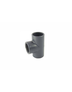 Té PVC D50mm et taraudage 1"1/2