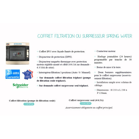 Coffret filtration simple + disjoncteur 6.3/10
