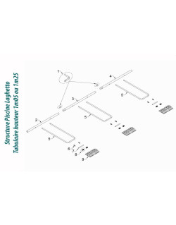 Angle pour structure piscine H 120